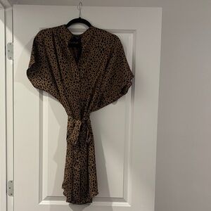 Vici Animal Print flowy tshirt Dress with tie